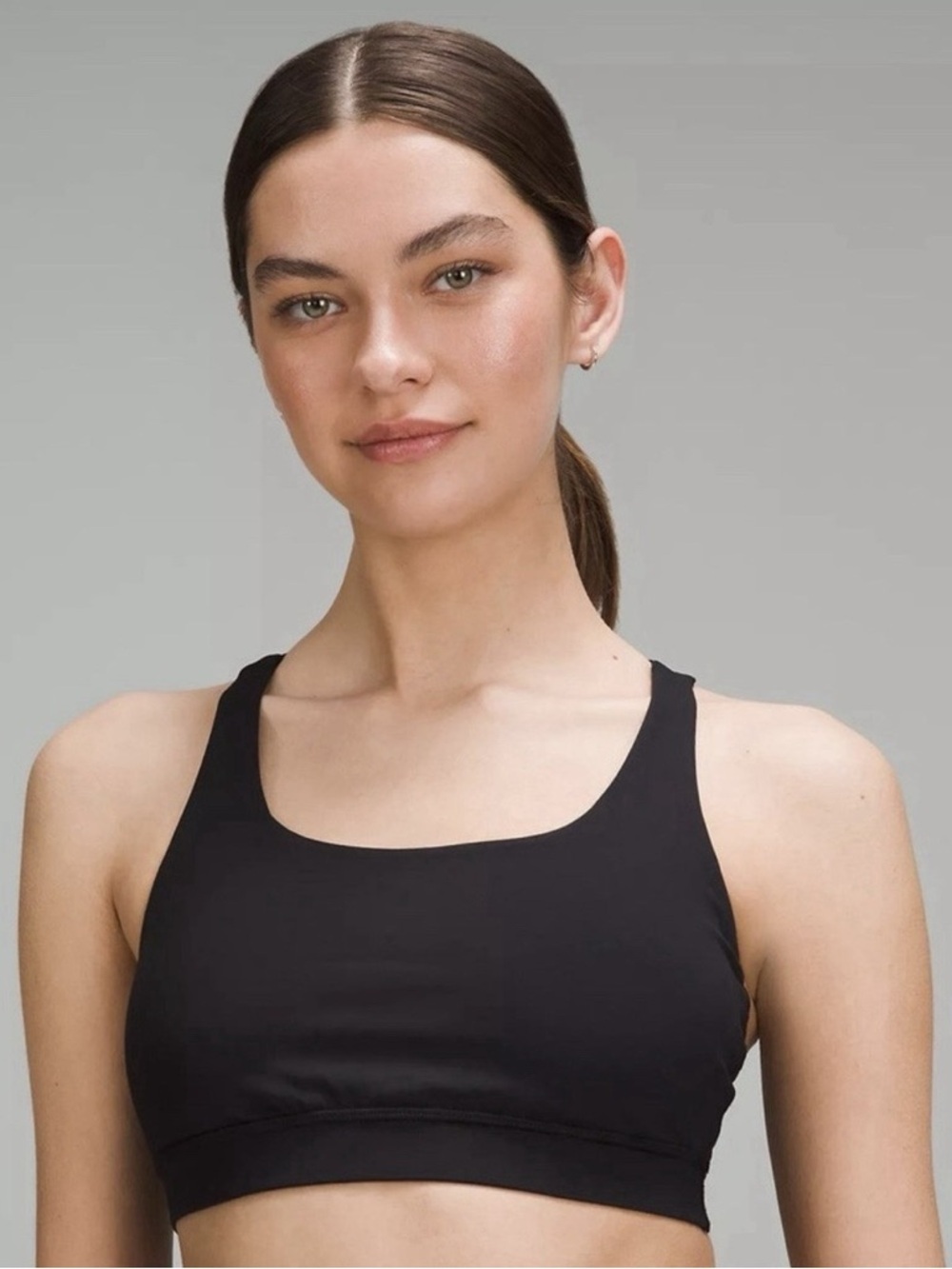 lululemon athletica Black Square-Neck Sports Bra